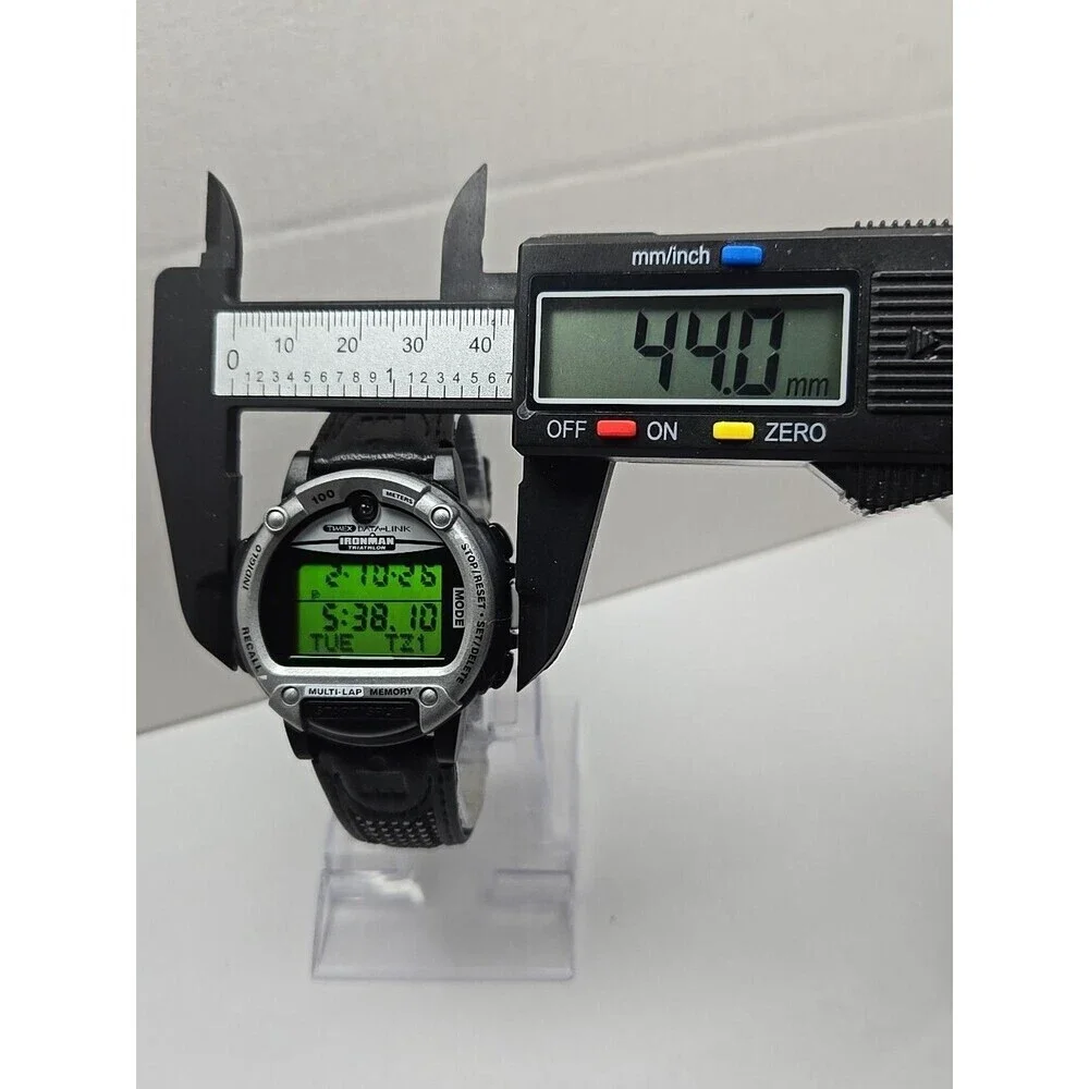 Vintage Timex Data Link Ironman Triathlon Watch Multi Lap New Battery -    Read